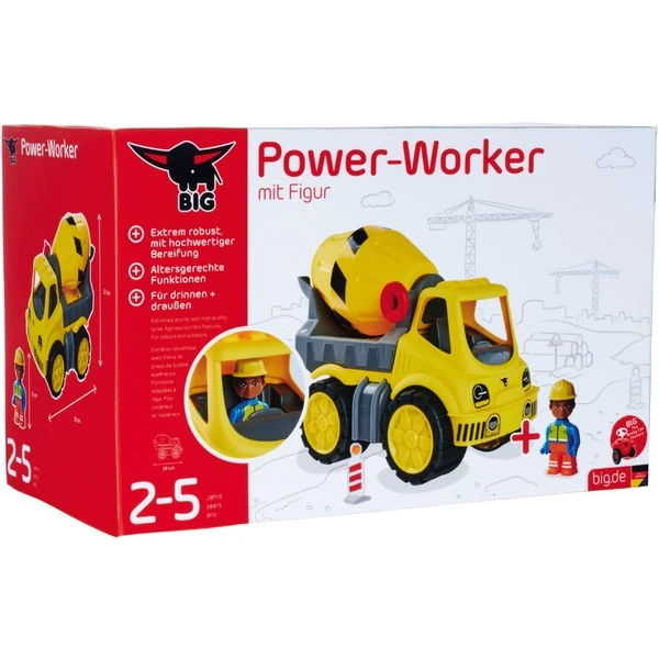 BIG Power-Worker Zementmischer + Figur, Spielfahrzeug 2 BIG Power-Worker Zementmischer + Figur, Spielfahrzeug – Bild 2