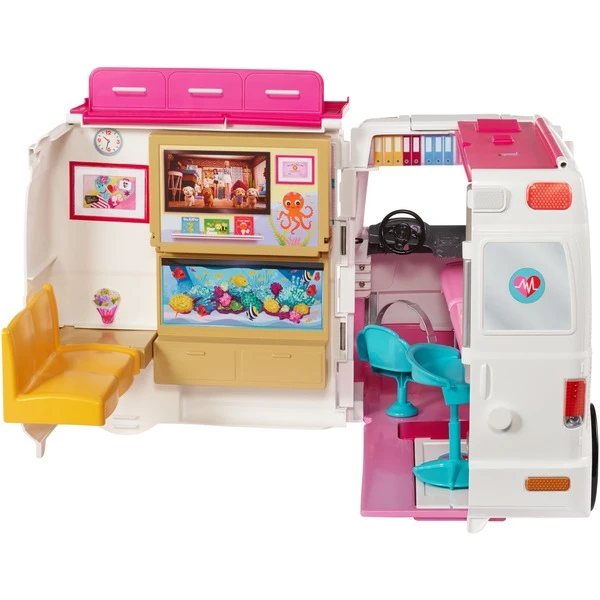 Mattel Barbie 2-in-1 Krankenwagen Spielset (mit Licht & Geräuschen), Spielfahrzeug 3 Mattel Barbie 2-in-1 Krankenwagen Spielset (mit Licht & Geräuschen), Spielfahrzeug – Bild 3