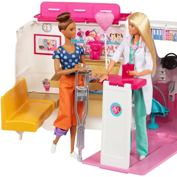 Mattel Barbie 2-in-1 Krankenwagen Spielset (mit Licht & Geräuschen), Spielfahrzeug 9 Mattel Barbie 2-in-1 Krankenwagen Spielset (mit Licht & Geräuschen), Spielfahrzeug – Bild 9