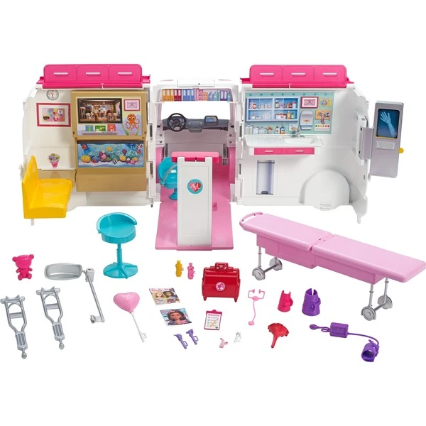 Mattel Barbie 2-in-1 Krankenwagen Spielset (mit Licht & Geräuschen), Spielfahrzeug 4 Mattel Barbie 2-in-1 Krankenwagen Spielset (mit Licht & Geräuschen), Spielfahrzeug – Bild 4