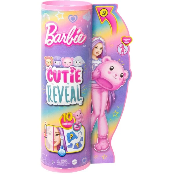 Mattel Barbie Cutie Reveal Cozy Cute Serie - Teddybär, Puppe 6 Mattel Barbie Cutie Reveal Cozy Cute Serie - Teddybär, Puppe – Bild 6
