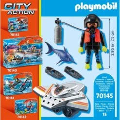 PLAYMOBIL 70145 City Action Seenot: Tauchscooter Im Rettungseinsatz, Konstruktionsspielzeug -Spielzeugwelt Verkauf PLAYMOBIL 70145 City Action Seenot Tauchscooter im Rettungseinsatz Konstruktionsspielzeug@@1685385 3