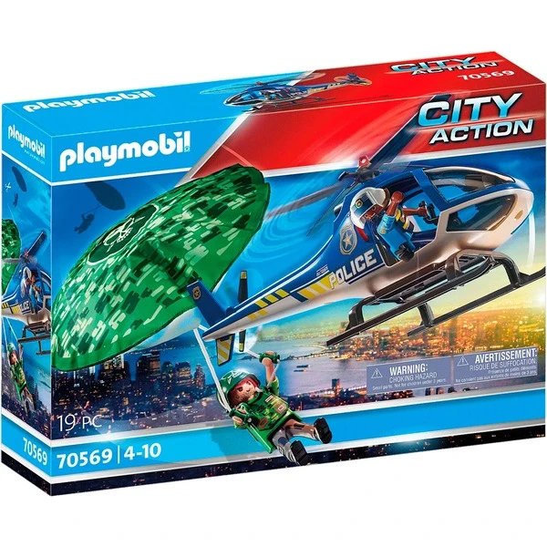 PLAYMOBIL 70569 City Action - Polizei-Hubschrauber: Fallschirm-Verfolgung, Konstruktionsspielzeug 1 PLAYMOBIL 70569 City Action - Polizei-Hubschrauber: Fallschirm-Verfolgung, Konstruktionsspielzeug