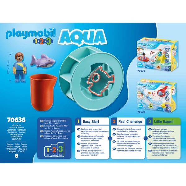 PLAYMOBIL 70636 1.2.3 AQUA Wasserwirbelrad Mit Babyhai, Konstruktionsspielzeug – Bild 4