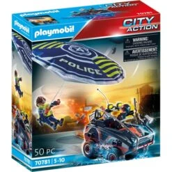 PLAYMOBIL 70781 City Action Polizei-Fallschirm: Verfolgung Des Amphibien-Fahrzeugs, Konstruktionsspielzeug