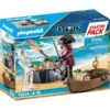 PLAYMOBIL 71254 Pirates Starter Pack Pirat Mit Ruderboot, Konstruktionsspielzeug