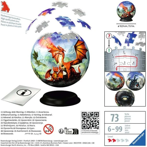 Ravensburger 3D Puzzle-Ball Mystische Drachen 3 Ravensburger 3D Puzzle-Ball Mystische Drachen – Bild 3