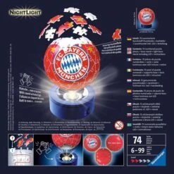 Ravensburger 3D Puzzle-Ball Nachtlicht: FC Bayern München -Spielzeugwelt Verkauf Ravensburger 3D Puzzle Ball Nachtlicht FC Bayern M nchen@@1356206 2