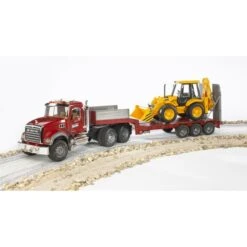 Bruder MACK Granite Tieflader Und JCB 4CX Baggerlader, Modellfahrzeug -Spielzeugwelt Verkauf bruder MACK Granite Tieflader und JCB 4CX Baggerlader Modellfahrzeug@@1ssbf053 3